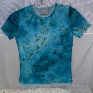 KAPPAHL Sheer Lined Glitter Ruffled Top EUR
 Size 146 USA SIZE 10/11